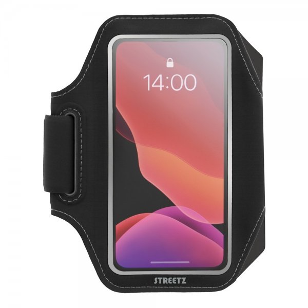Streetz Reflective Sports Armband Slim Musta