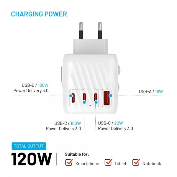 Kiinteä matkalaturi Voyager World Adapter 120W