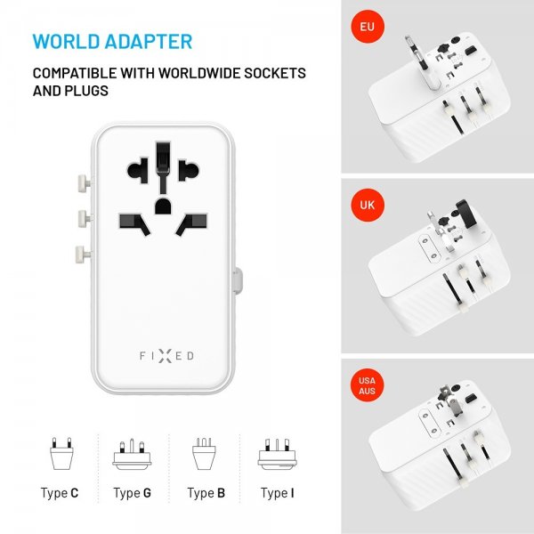 Kiinteä matkalaturi Voyager World Adapter 120W