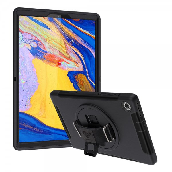 Armor-X Lenovo Tab M10 Plus TB-X606F Kotelo Sadetiivis Iskunkestävä Suojakuori Käsiremmi Jalusta