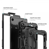 Armor-X Samsung Galaxy Tab A9 Kuori Rainproof Rugged Case Käsihihna Jalusta
