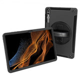 Armor-X Samsung Galaxy Tab S9 Ultra Kuori Vedenkestävä Iskunkestävä Kotelo Käsihihna Jalusta