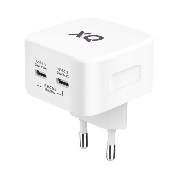 Xqisit Laturi 35W 2xUSB-C GaN -seinälaturi