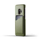 Mujjo Samsung Galaxy S9 Kuori Täysi nahkainen lompakkokotelo oliivinvihreä