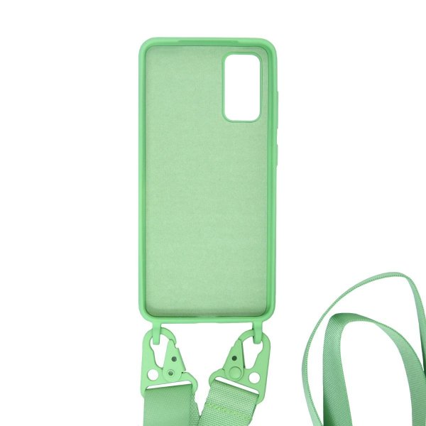 Samsung Galaxy S20 Kuori Silikoni Kaulanauhalla Vihreä
