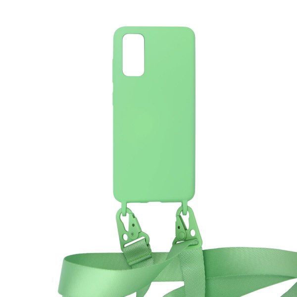 Samsung Galaxy S20 Kuori Silikoni Kaulanauhalla Vihreä