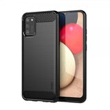 Mofi Samsung Galaxy A02s -suojakotelo, harjattua hiilikuitua, musta