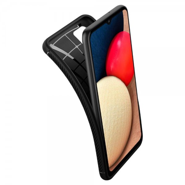 Spigen Samsung Galaxy A02s Suojakuori Rugged Armor Matte Black