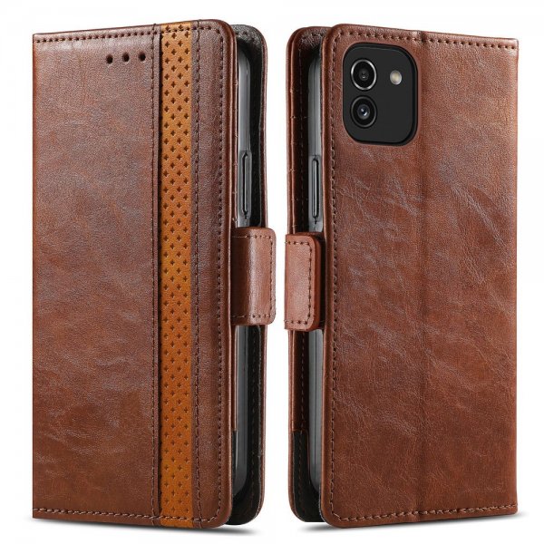 Samsung Galaxy A03 Suojakuori Stripe Tummanruskea