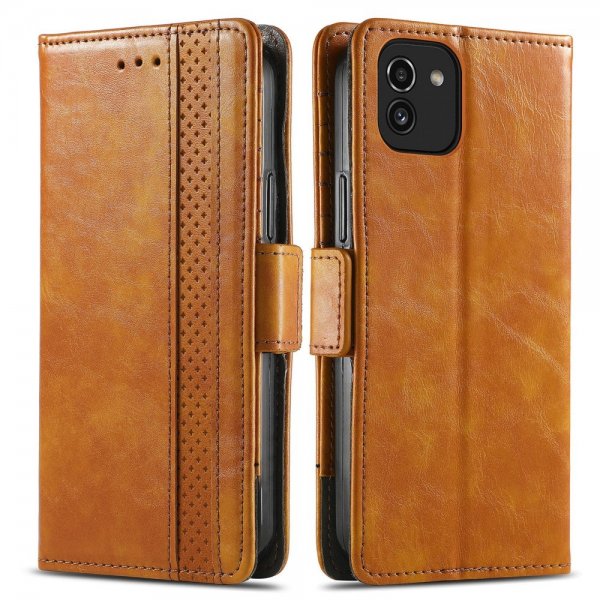 Samsung Galaxy A03 Suojakuori Stripe Vaaleanruskea