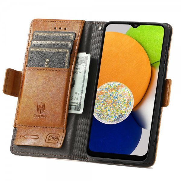 Samsung Galaxy A03 Suojakuori Stripe Vaaleanruskea