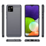 Samsung Galaxy A03 Kuori Harjattu hiilikuitu harmaa