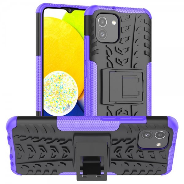 Samsung Galaxy A03 Kuori Rengaskuvio Jalustatoiminto Liila