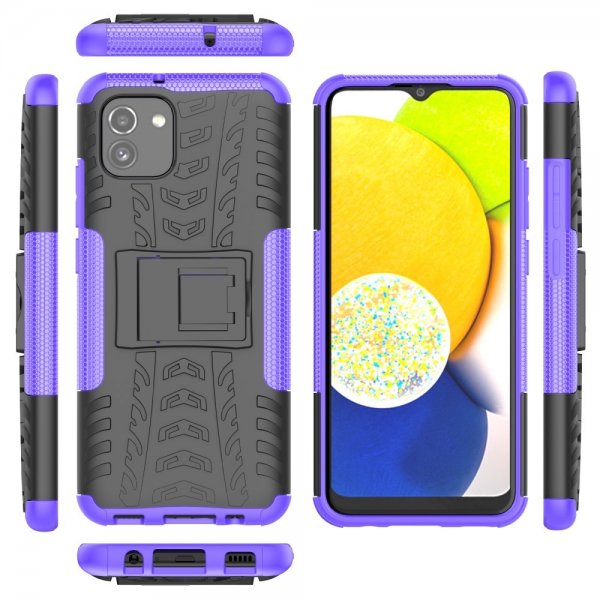 Samsung Galaxy A03 Kuori Rengaskuvio Jalustatoiminto Liila