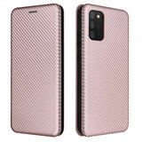 Samsung Galaxy A03s suojakuori hiilikuitutekstuurilla, ruusukulta