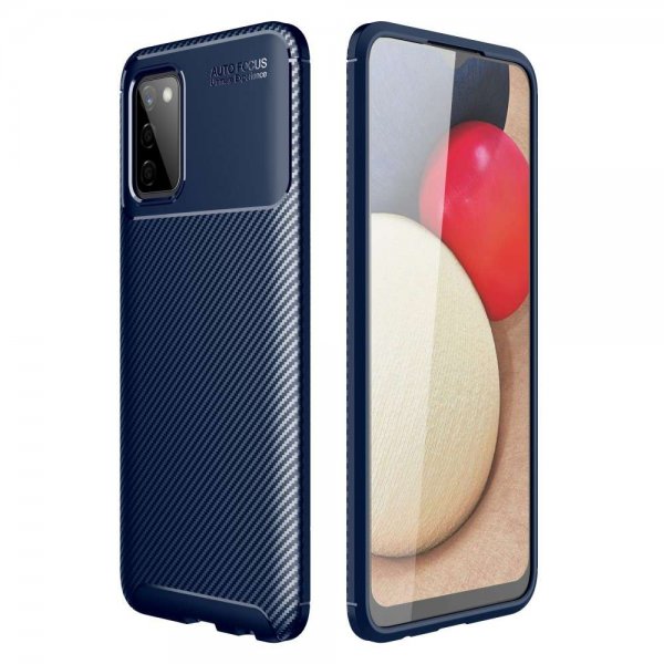 Samsung Galaxy A03s Kuoret Hiilikuitukuvio Sininen