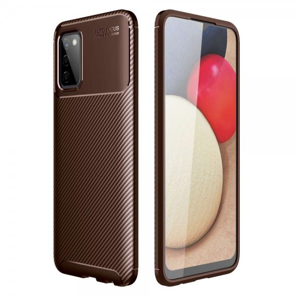 Samsung Galaxy A03s Kuoret Hiilikuitukuvio Ruskea