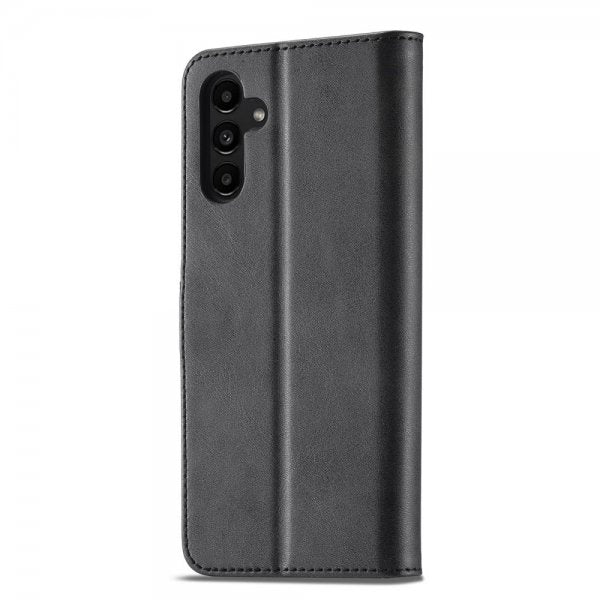 Lc.Imeeke Samsung Galaxy A04s/Galaxy A13 5G -suojakotelo, jossa korttipaikka ja jalustaominaisuus, musta