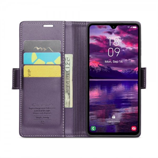 CaseMe Samsung Galaxy A05s -suojakotelo 023-sarja violetti