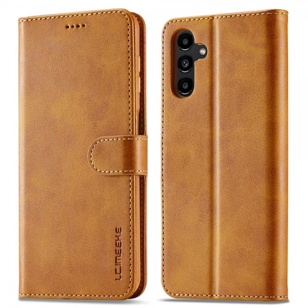Lc.Imeeke Samsung Galaxy A05s Kotelo, jossa korttipaikat ja jalustatoiminto, vaaleanruskea