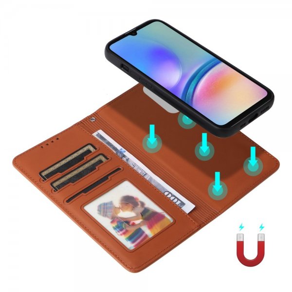Betopnice Samsung Galaxy A05s Kotelo irrotettavalla kuorella 005 Ruskea