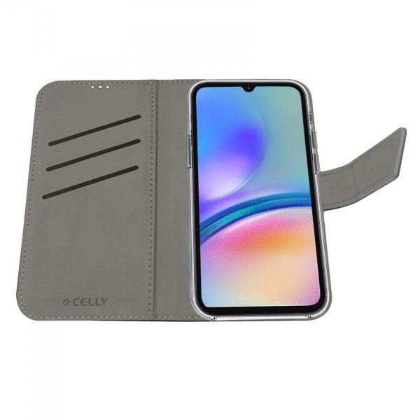 Celly Samsung Galaxy A05s Kotelo Wally Wallet Case Musta