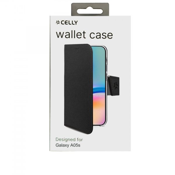 Celly Samsung Galaxy A05s Kotelo Wally Wallet Case Musta