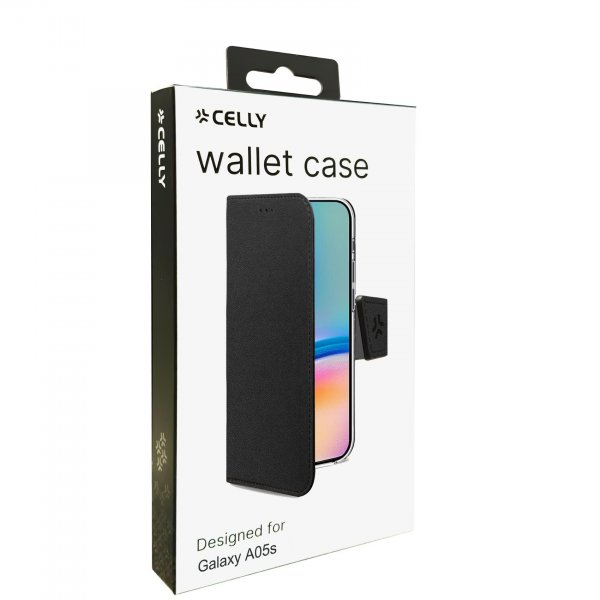 Celly Samsung Galaxy A05s Kotelo Wally Wallet Case Musta