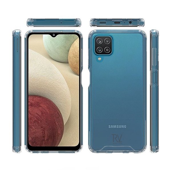 Rvelon Samsung Galaxy A12 Iskunkestävä Läpinäkyvä Kuori