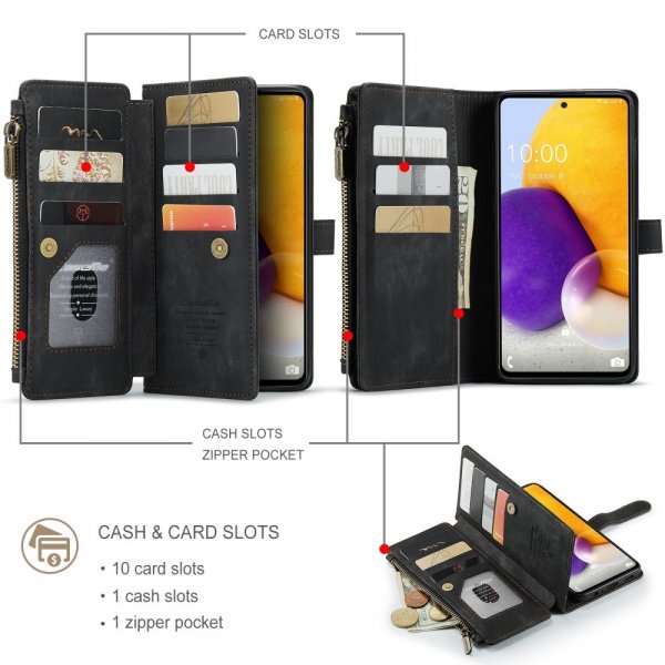 CaseMe Samsung Galaxy A13 4G C30-sarjan suojakotelo, musta