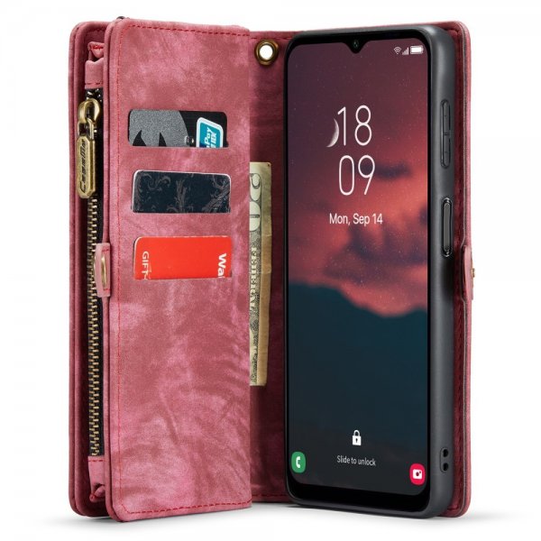 CaseMe Samsung Galaxy A14 -kotelo 008-sarjan irrotettava kuori, punainen