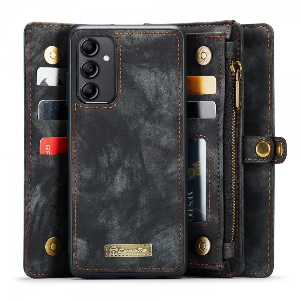 CaseMe Samsung Galaxy A14 -kotelo, 008 Series, irrotettava kuori, musta