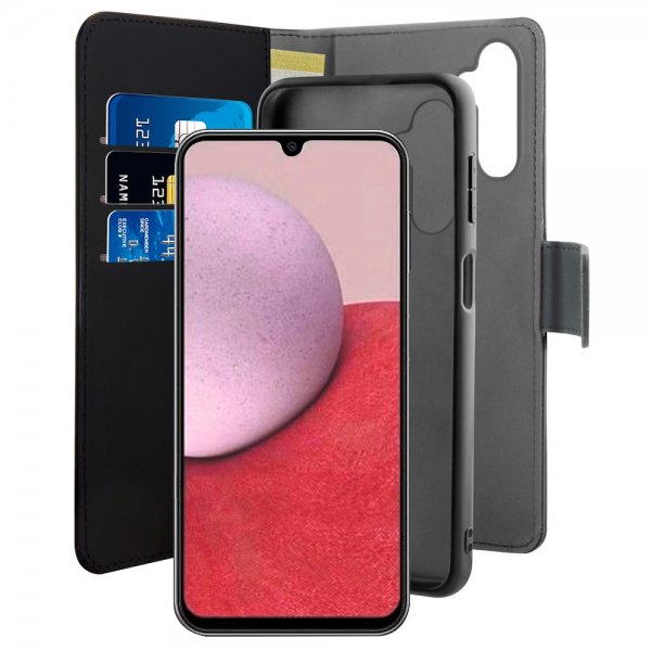 Puro Samsung Galaxy A15 Lompakkokotelo Irrotettava 2-in-1 Musta