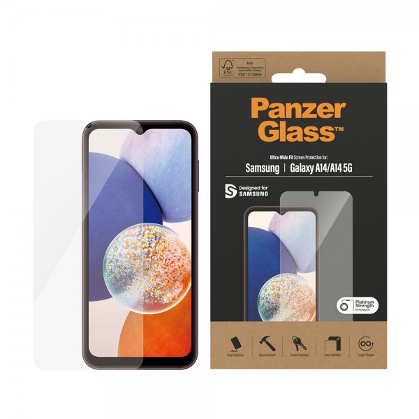 PanzerGlass Samsung Galaxy A14 -näytönsuoja Ultra-Wide Fit