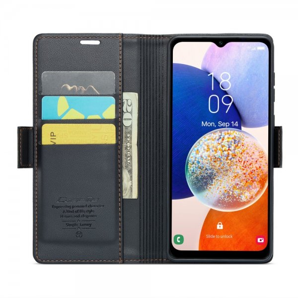 CaseMe Samsung Galaxy A14 Kotelo 023 Series Musta