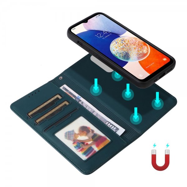 Betopnice Samsung Galaxy A14 -kotelo irrotettavalla kuorella 005 Sininen