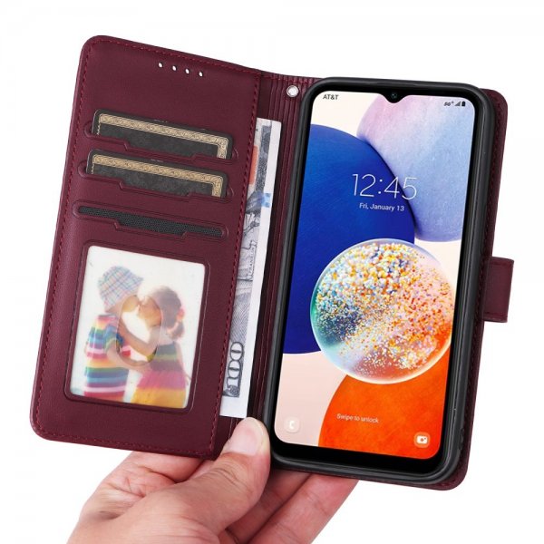 Betopnice Samsung Galaxy A14 -kotelo irrotettavalla kuorella 005 Punainen