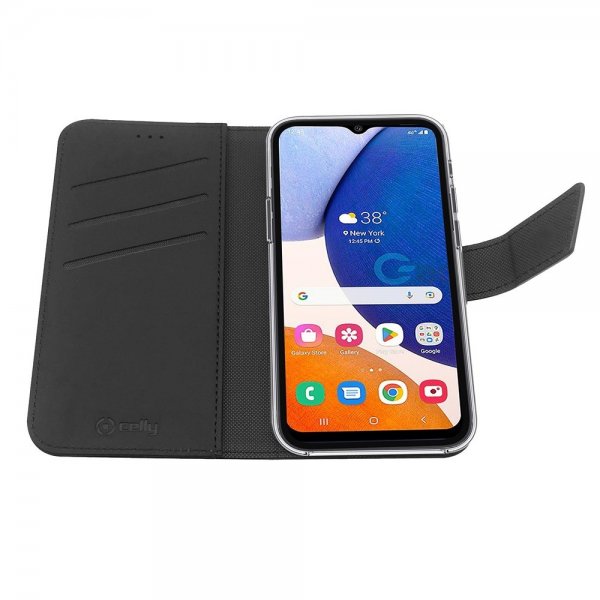 Celly Samsung Galaxy A14 -kotelo Wally Wallet Case Musta