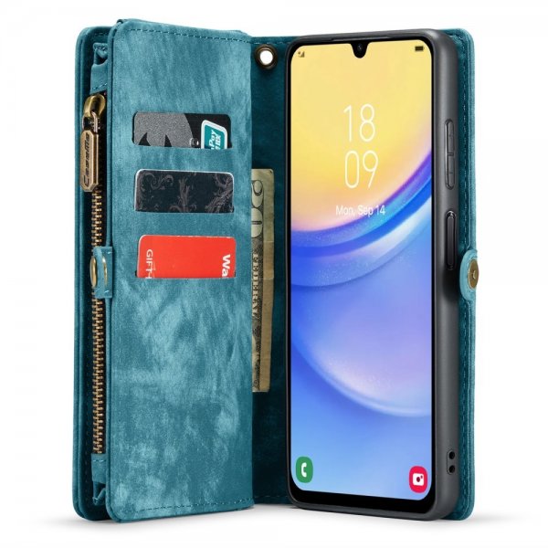 CaseMe Samsung Galaxy A15 -kotelo 008-sarja irrotettava kuori, sininen