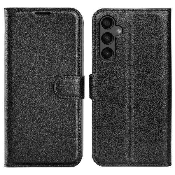 Samsung Galaxy A15 Litsi-nahkakuori Musta