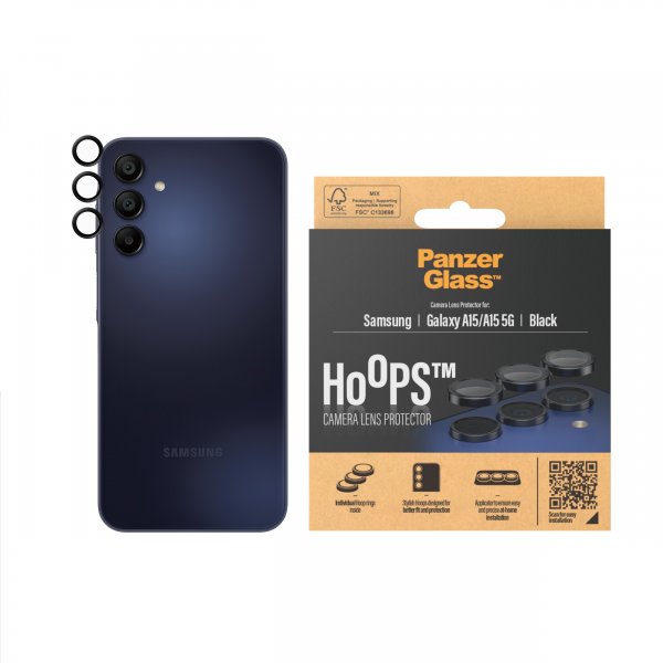 PanzerGlass Samsung Galaxy A15 kamerasuojus Hoops Musta