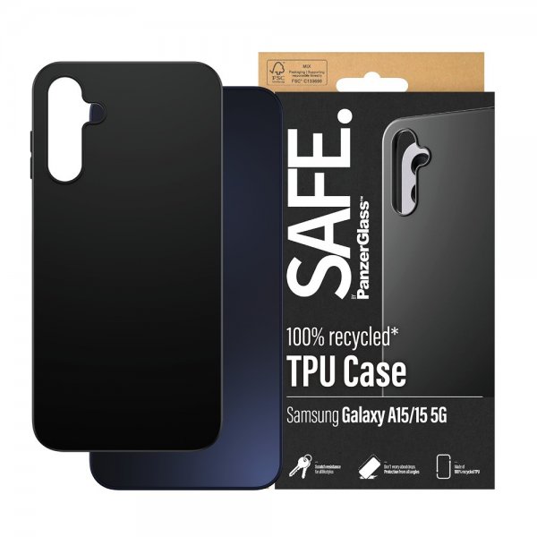 SAFE by PanzerGlass Samsung Galaxy A15 Kuori Pehmeä TPU-kotelo Musta