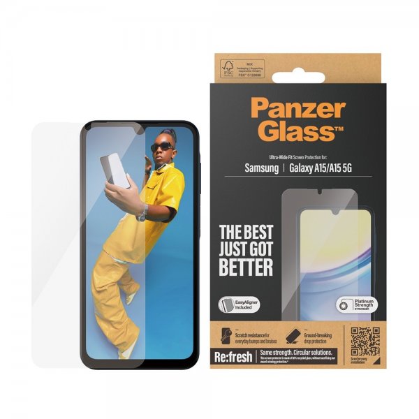 PanzerGlass Samsung Galaxy A15 näytönsuoja Ultra-Wide Fit EasyAligner