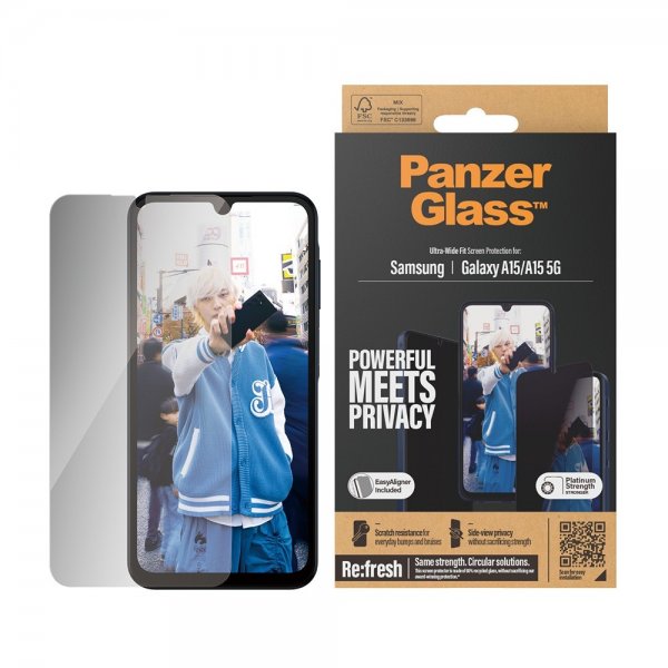 PanzerGlass Samsung Galaxy A15 Näytönsuoja Ultra-Wide Fit Privacy EasyAligner