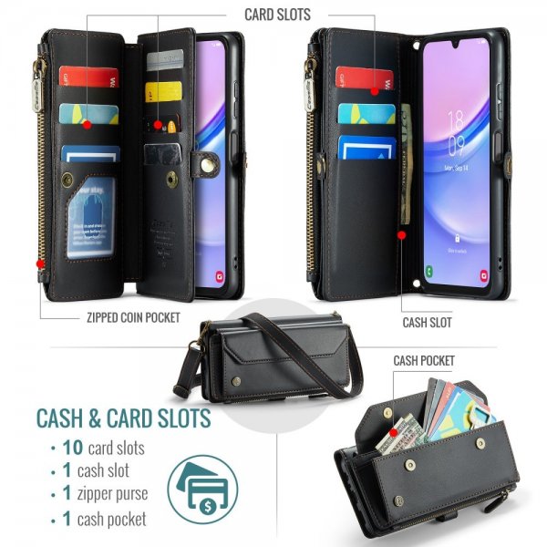 CaseMe Samsung Galaxy A16 Kotelo C36-sarja Musta