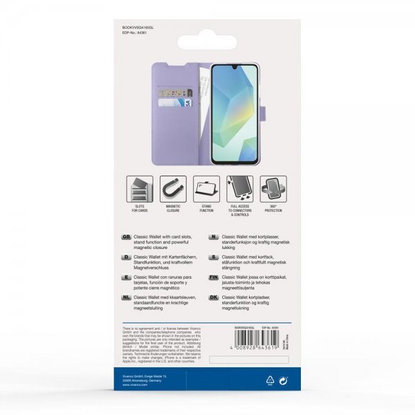 Vivanco Samsung Galaxy A16 Kotelo Classic Wallet Laventeli