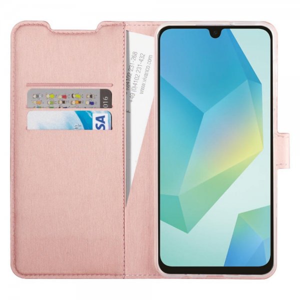 Vivanco Samsung Galaxy A16 Classic Wallet -suojakotelo, ruusukulta