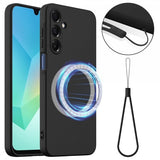 Samsung Galaxy A16 -kuori hihnalla, silikoninen MagSafe, musta