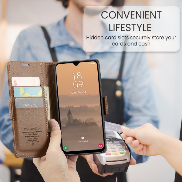 CaseMe Samsung Galaxy A17 suojakotelo 023-sarja Ruskea