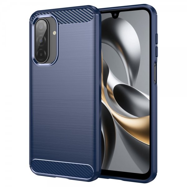 Samsung Galaxy A17 Kuori Harjattu hiilikuitukuvio Sininen